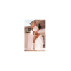 Ensemble 4 pièces blanc, bustier, string et 2 jarretières 